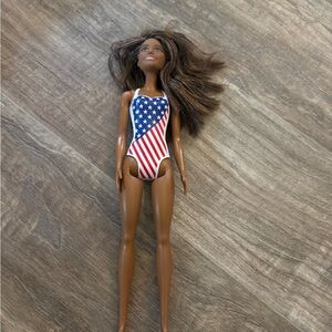 Barbie Doll with American Flag Swimsuit